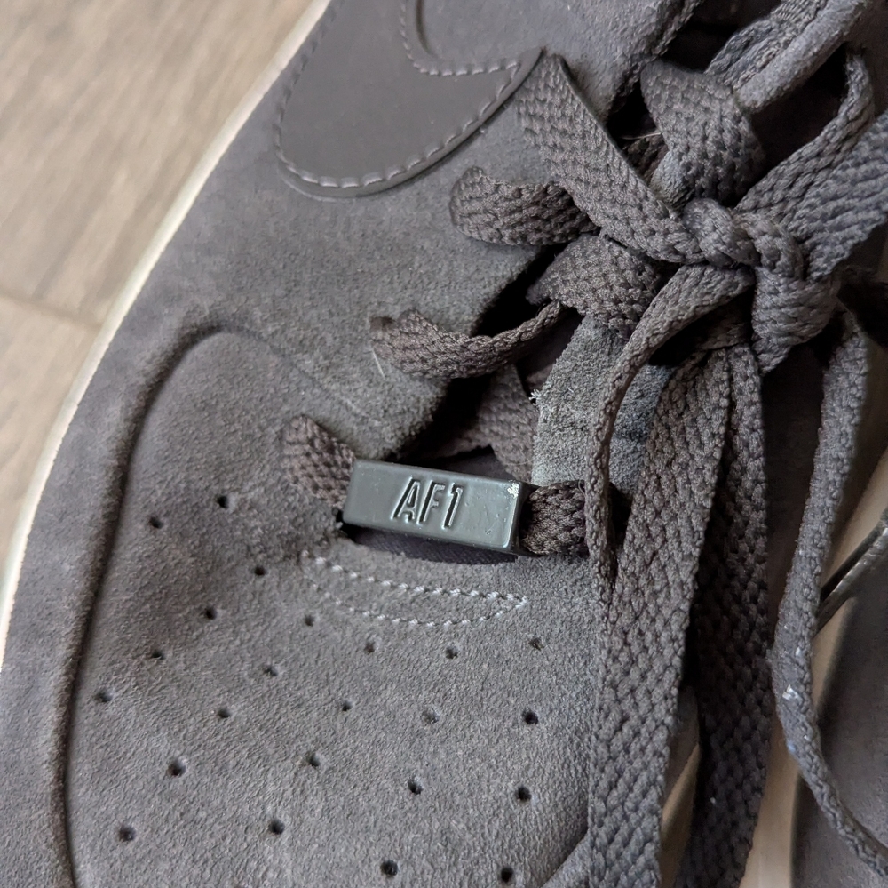Nike Air Force 1 AF-1 Suede Gray Sage Sneakers - Picture 5 of 8
